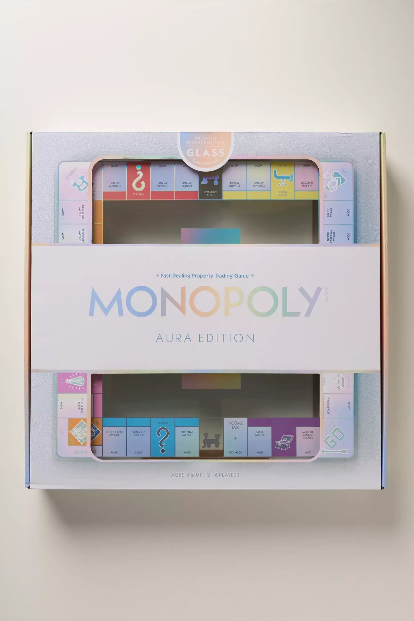 Tempered glass board game glowing with vibrant colors