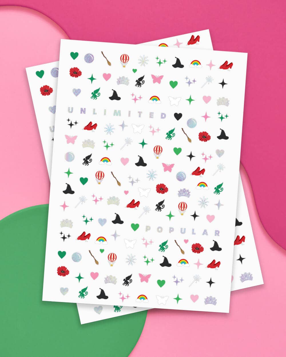 Emerald City Nail Stickers - 604 adhesive nail stickers, witch, wizard manicure