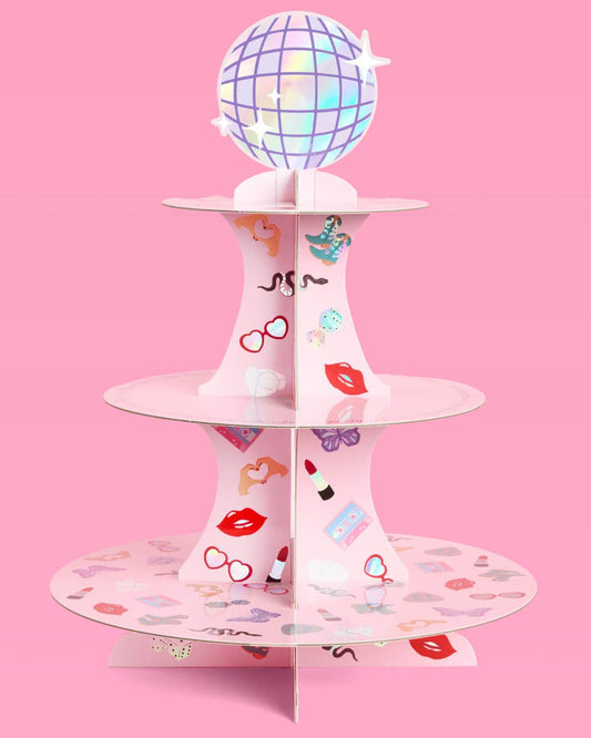 “Party Era” 💋 Cupcake Tower - 3 tiered display, dessert stand by xo, fetti
