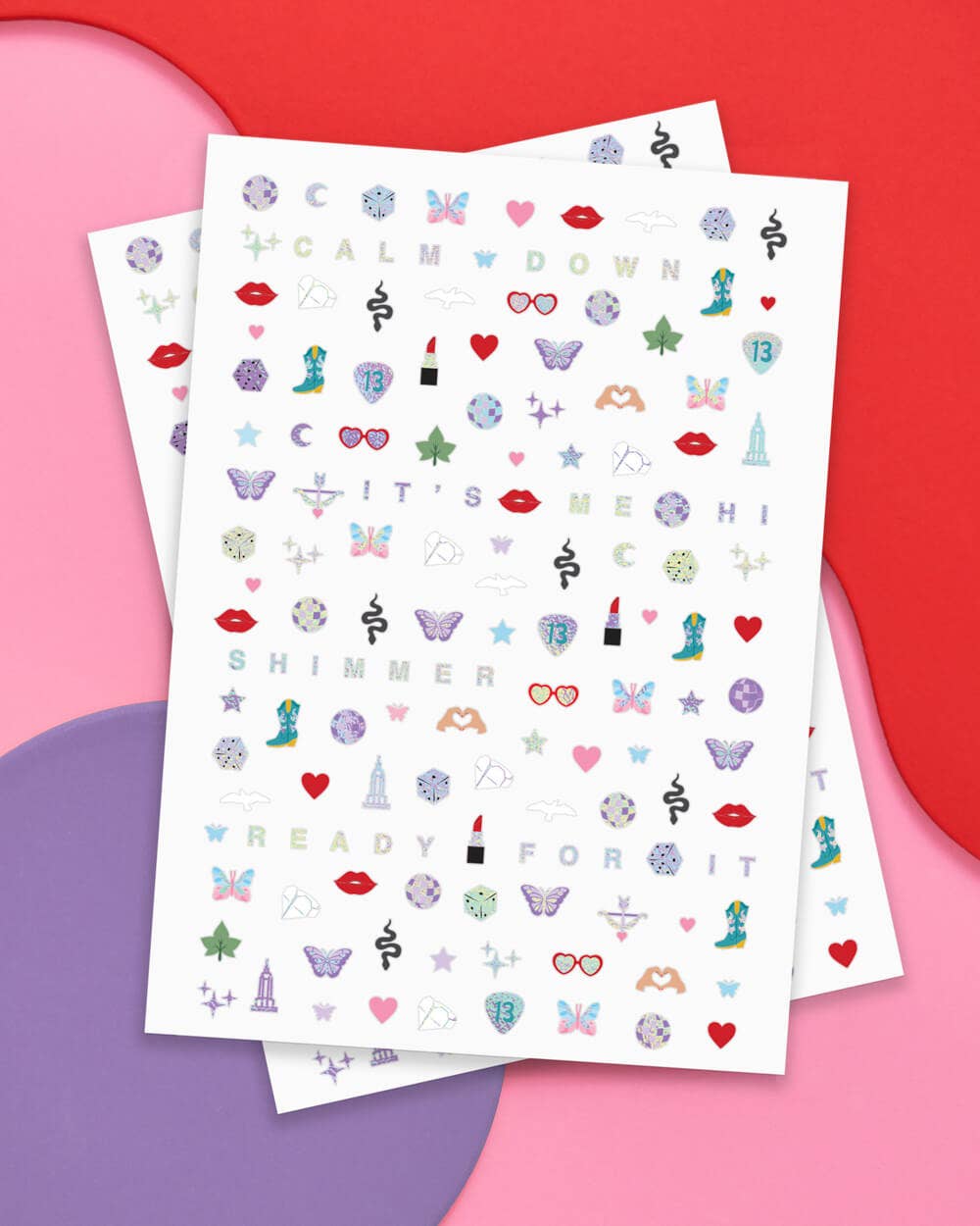 Full set of 544 Era-themed adhesive nail stickers