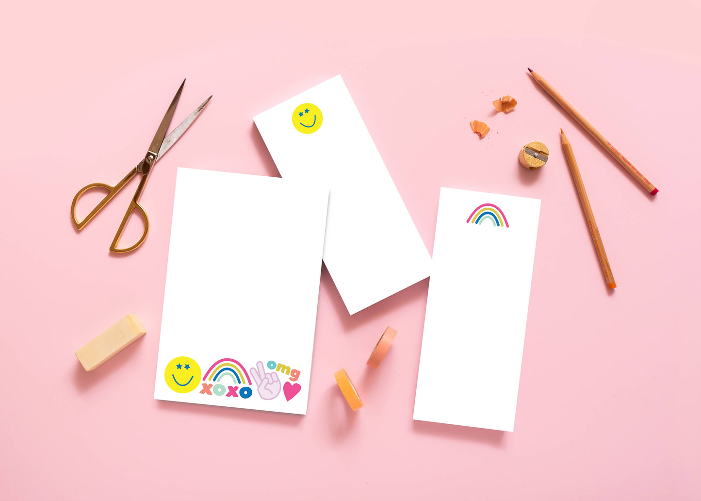 5.5x8.5" Peace love happy notepad, 50 sheets, brightens mood, individually cello wrapped