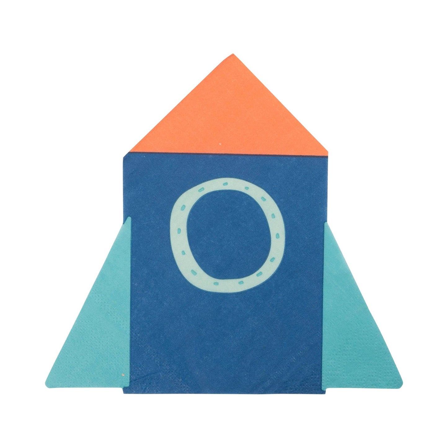 Rocket-shaped dinner napkins with gold foil, 18 per pack, perfect for cosmic celebrations.