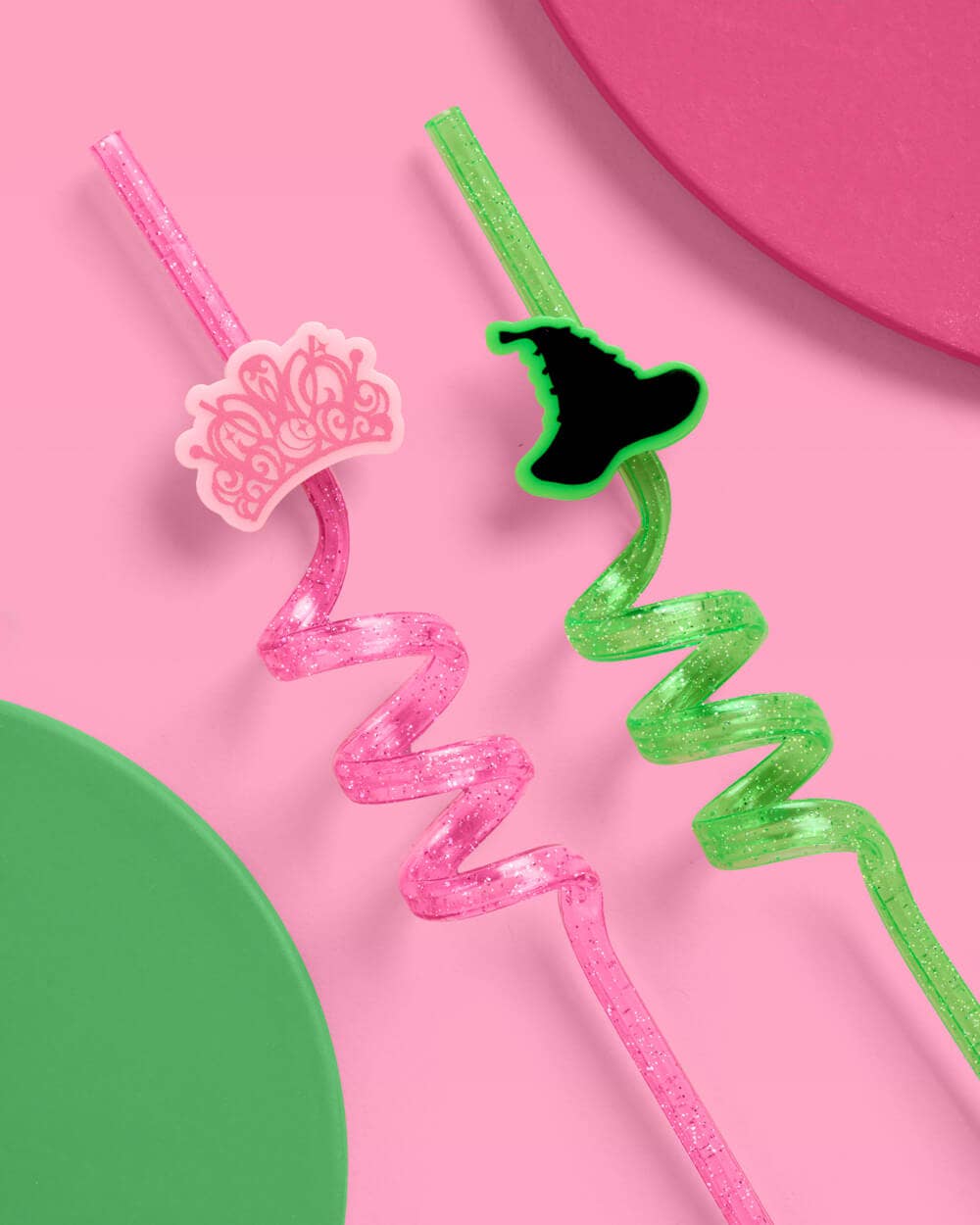 Emerald City Straws - 12 reusable straws, kids party, witch drink decor