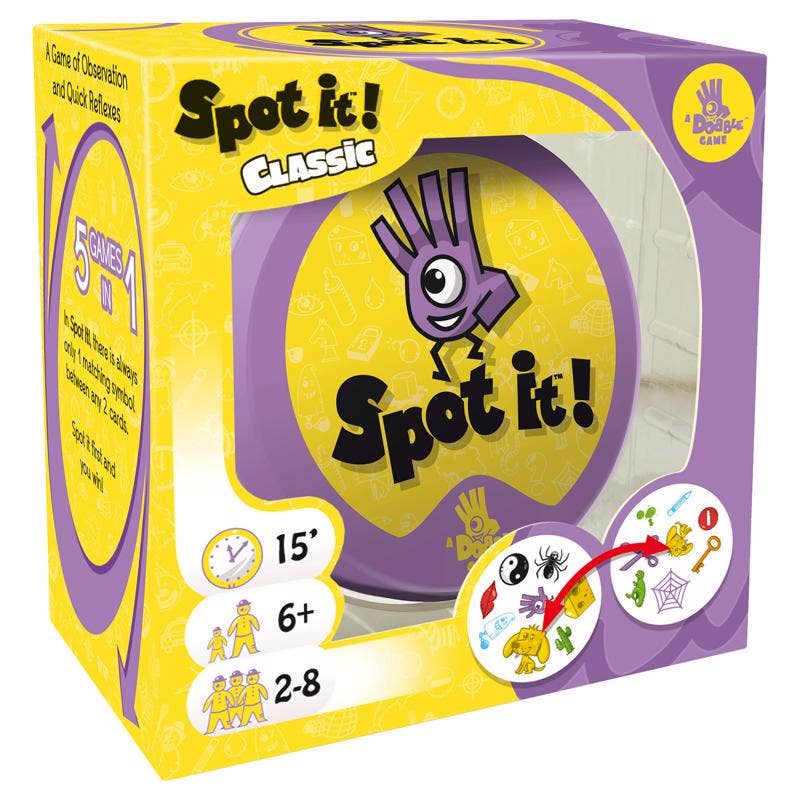 Spot It! Quick Draw Clash fast-paced family card game