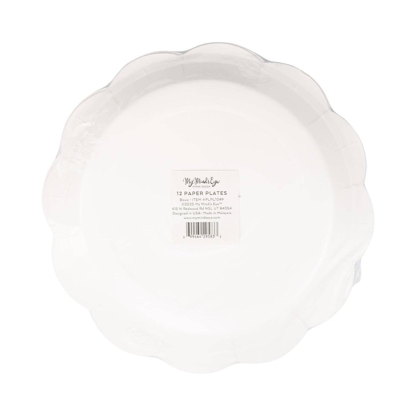 Red, white, and blue bow-themed plates, 9” square, 8-pack for Independence Day events