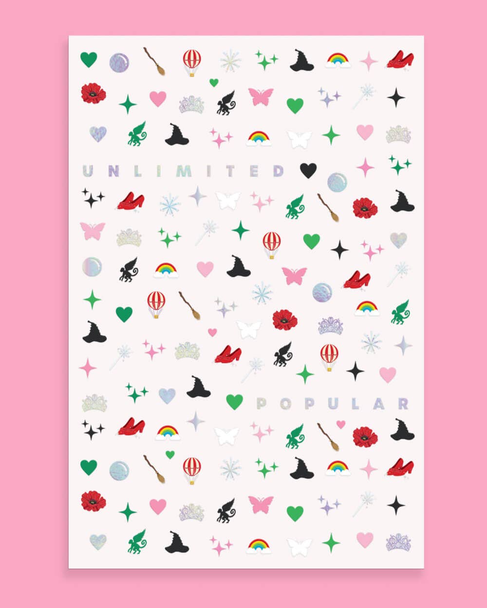 Emerald City Nail Stickers - 604 adhesive nail stickers, witch, wizard manicure