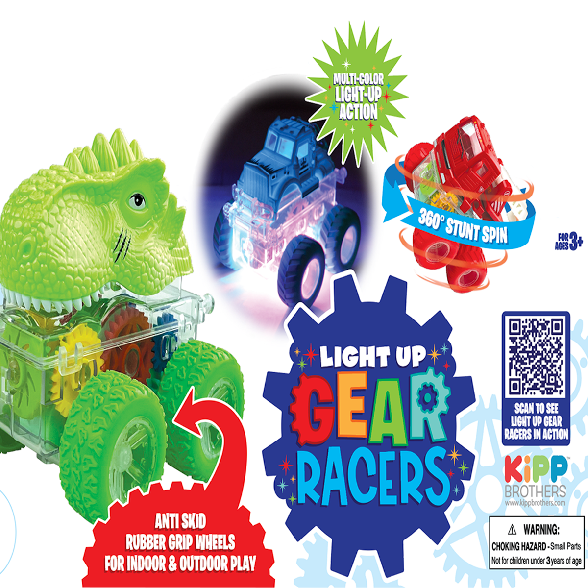 Light‑up friction racers with anti‑skid wheels