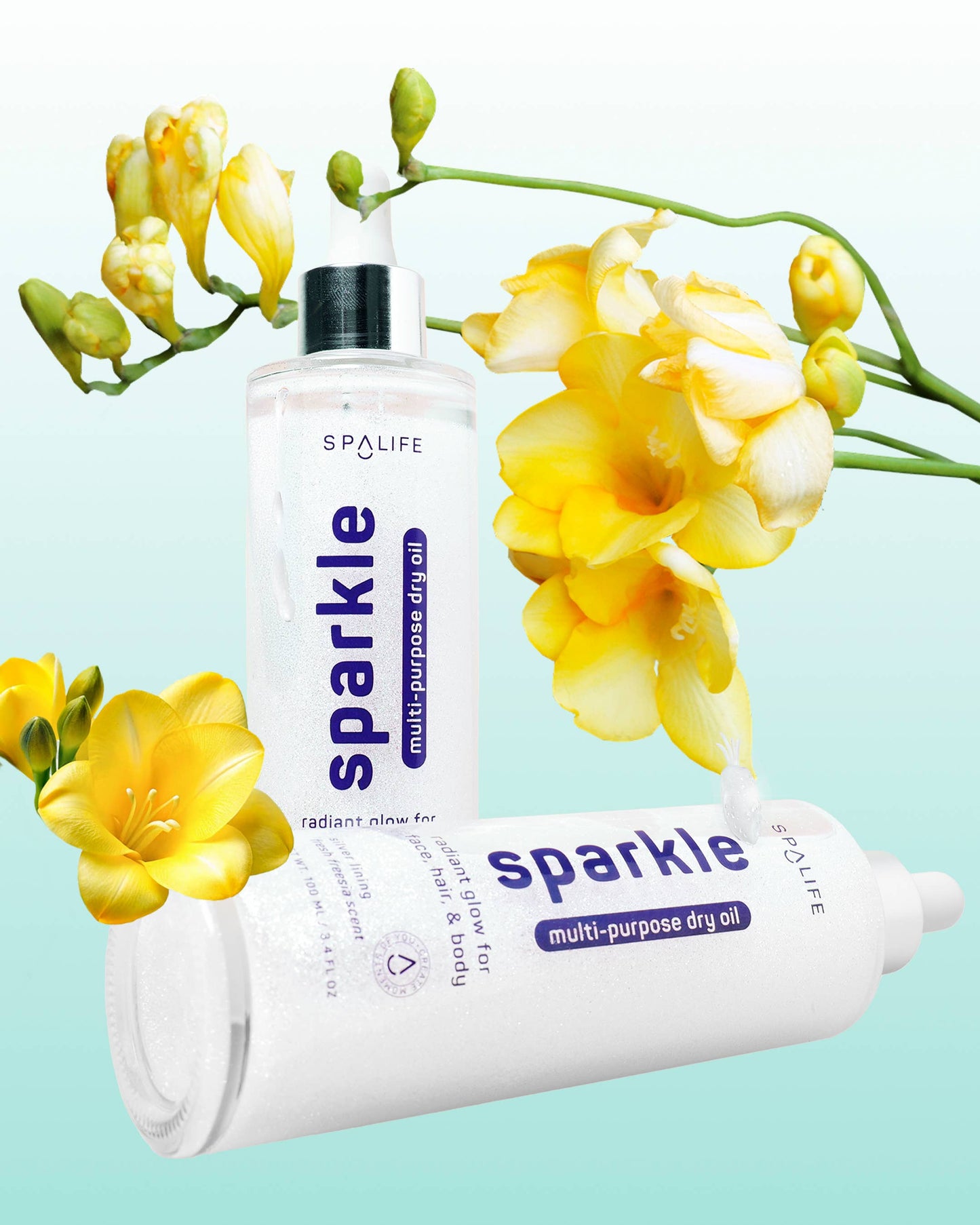 "Pre-Game Shimmer" ✨ Sparkle Multi-Purpose Dry Body Oil (Freesia) by My Spa Life