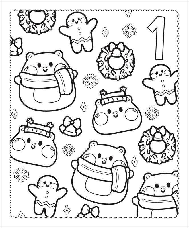 Christmas countdown coloring folder for kids