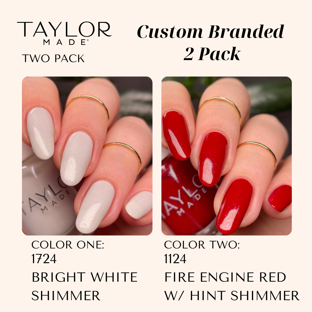 Custom Nail Polish: 2 Pack Long-wearing + Vegan + Non-toxic: 0224 Glossy Fuschia / 1424 Royal Blue Gloss with Hint of Shimmer