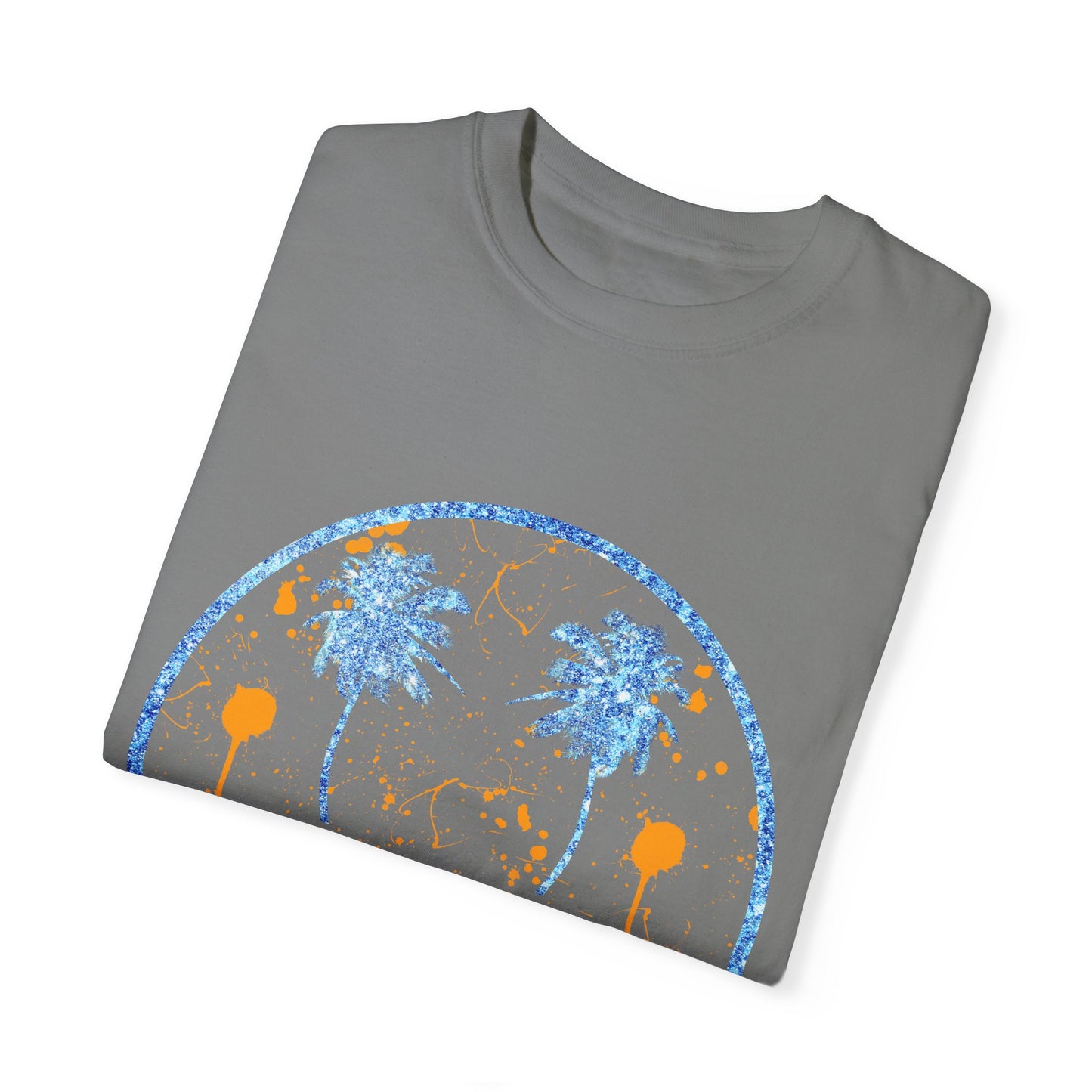 "Embrace summer vibes with our 90s Aesthetic Happy Face Paint Splatter Shirt, featuring a nostalgic design with palm tree eyes. This trendy unisex cotton tee is perfect for beach days, music festivals, and pool parties. Made from soft-washed ring-spun cotton, it offers a comfortable and relaxed fit, ideal for all-day wear. Get ready to shine in this retro-inspired shirt, designed for men, women, and teens!