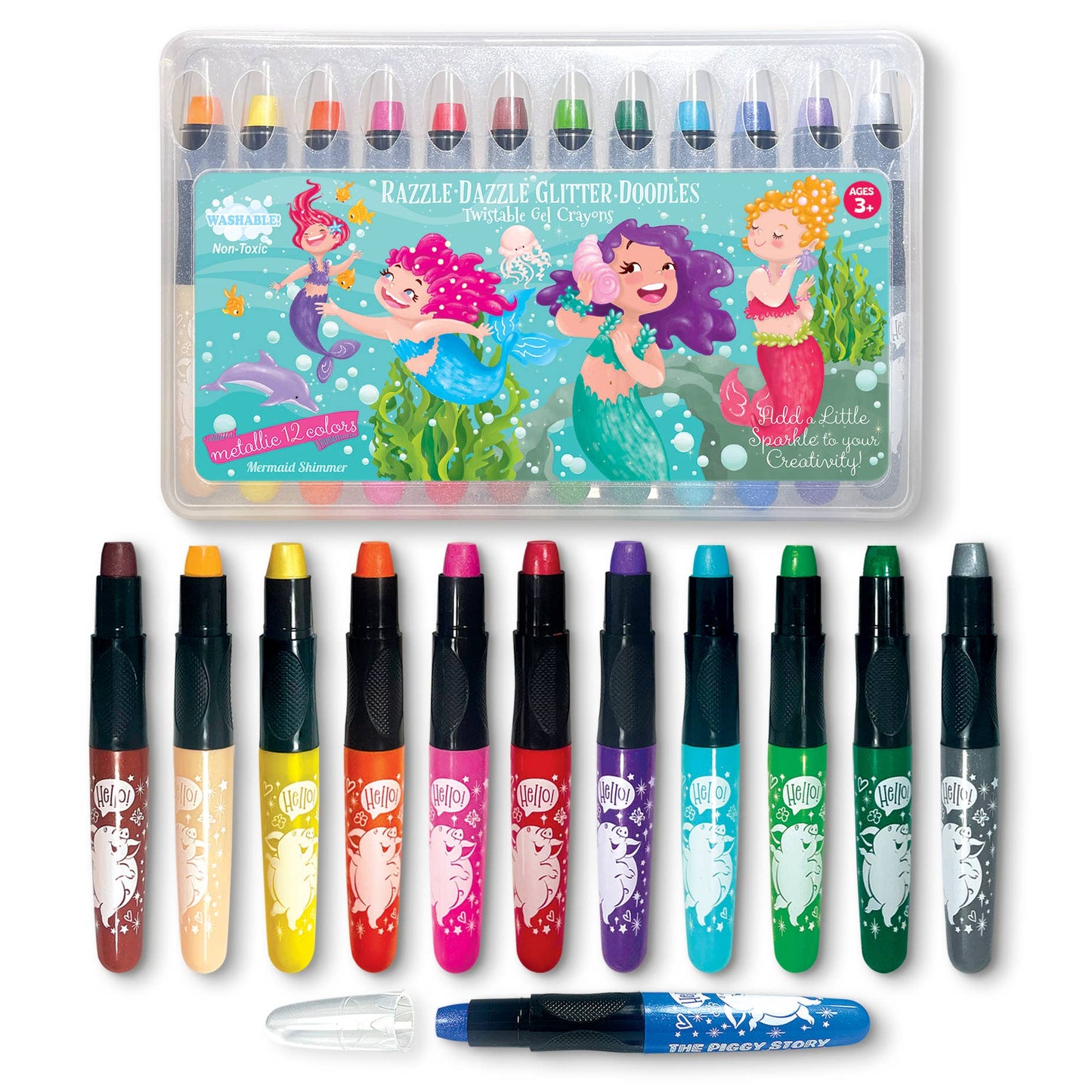 Twistable Metallic Gel Crayons – No Sharpening Needed, Mess-Free Fun!