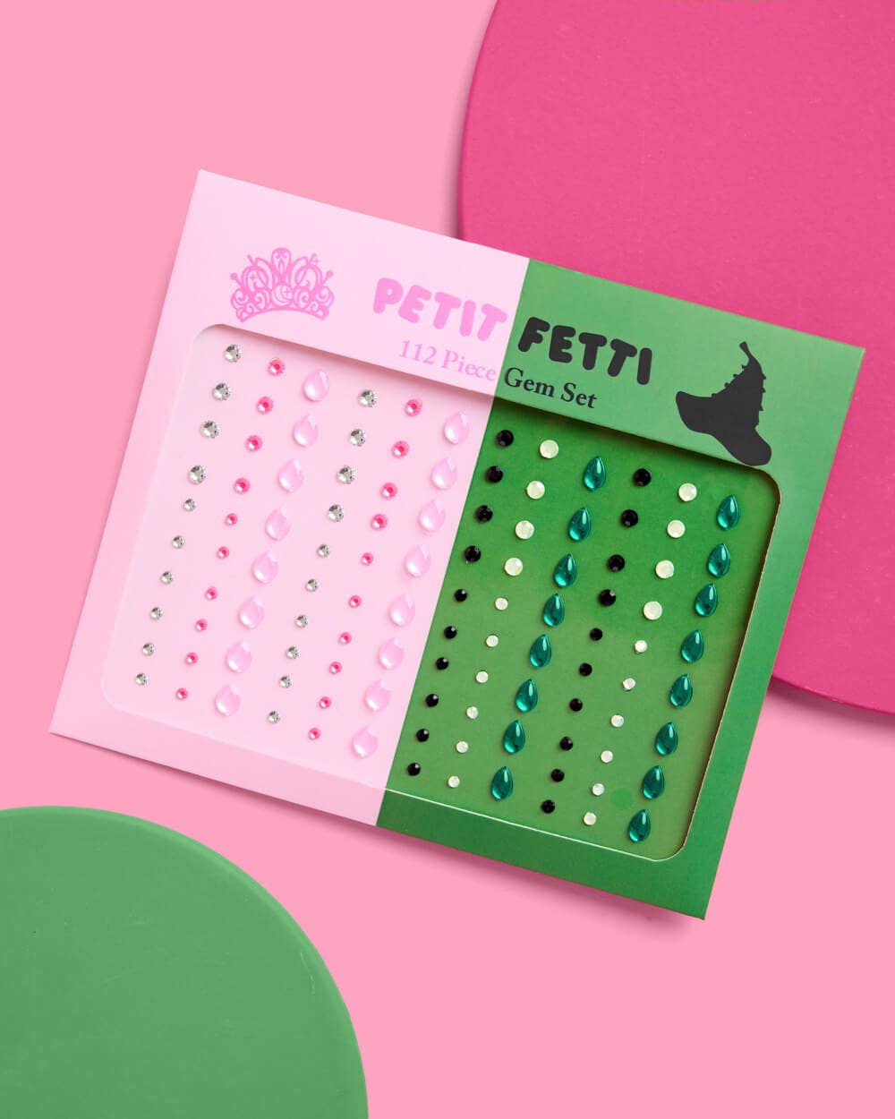 “As Long As Your Mine” 💚🩷 Wicked Pink Green Face Gem Set - 112 pcs, kids