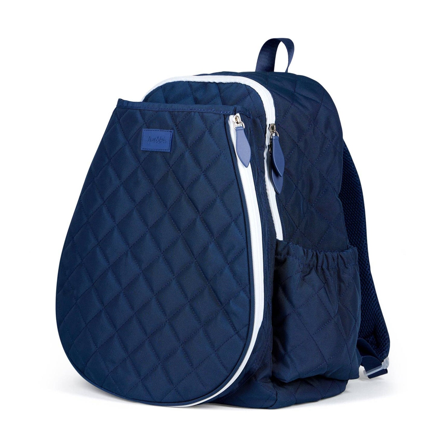 “Game On” 🎾 Tennis Backpack: Quilted Navy White