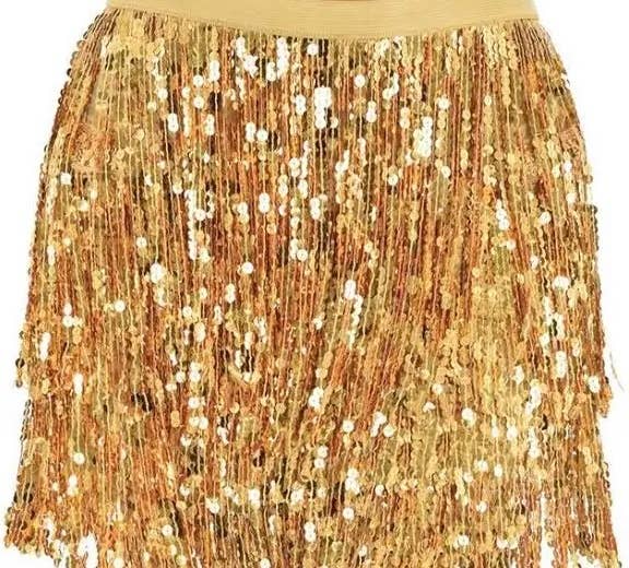 Sparkly camp skirt – one size fits all with tie waist, available in five sequin colors