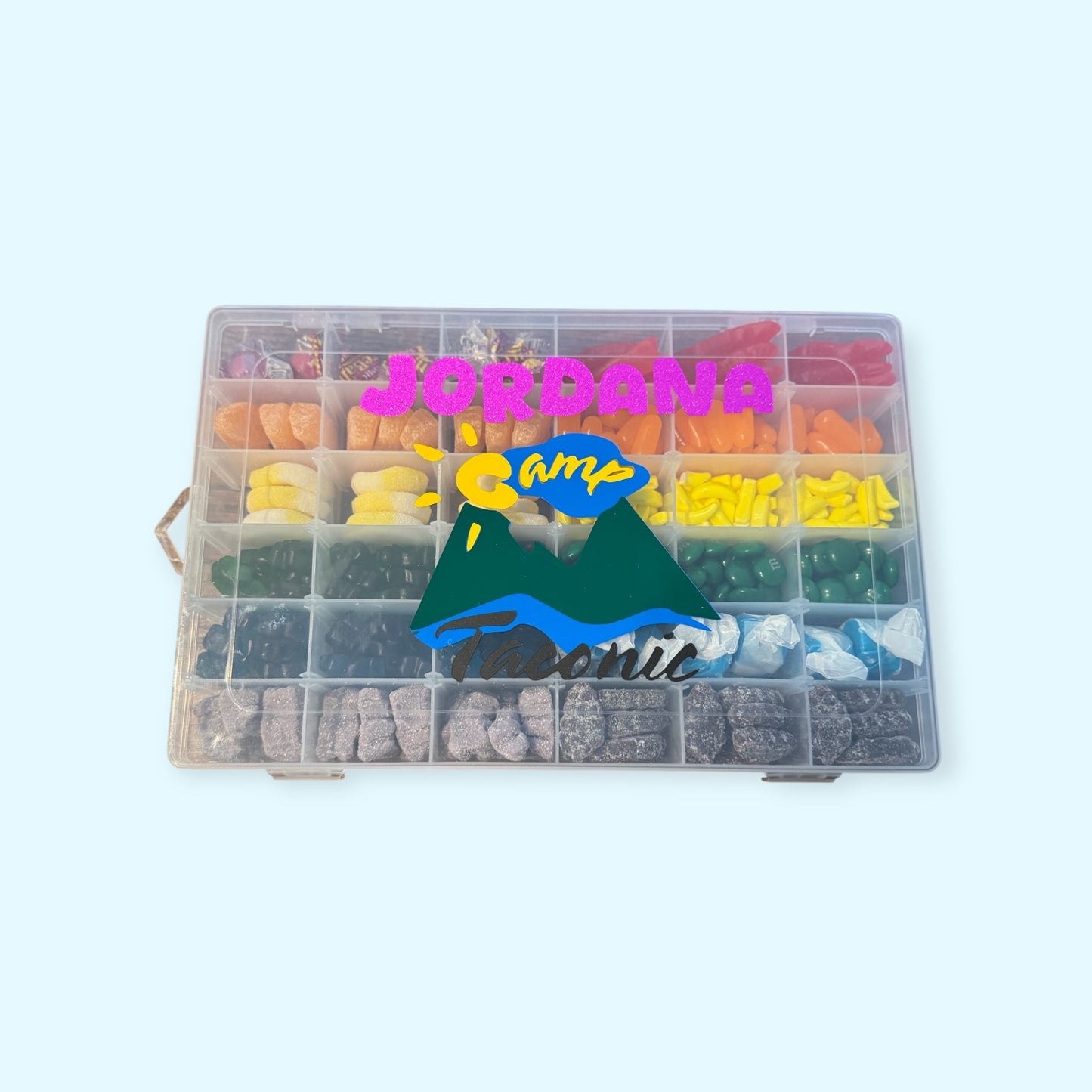 “Camp Crush” ❤️💙💚 Personalized Candy Snackle Box