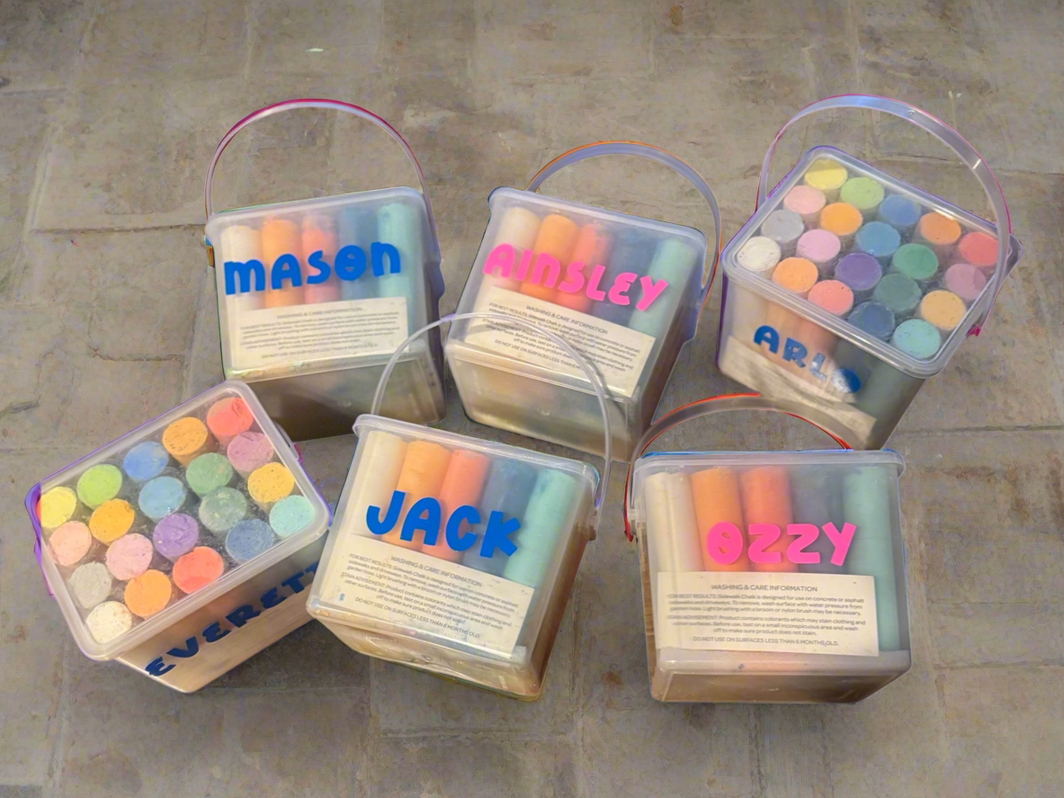 "Chalk Full of Fun" 🖍️ Personalized Chalk Bucket Party Favor