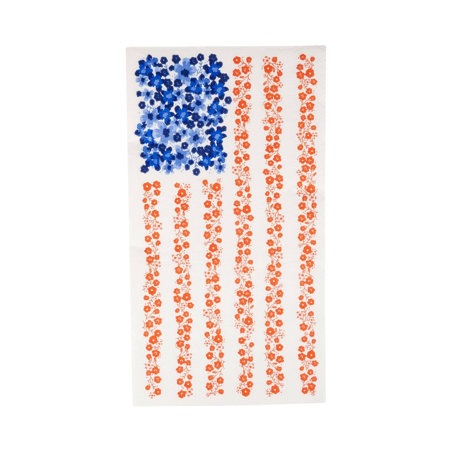 Floral flag napkins – red, white, and blue design for summer BBQs and patriotic parties.