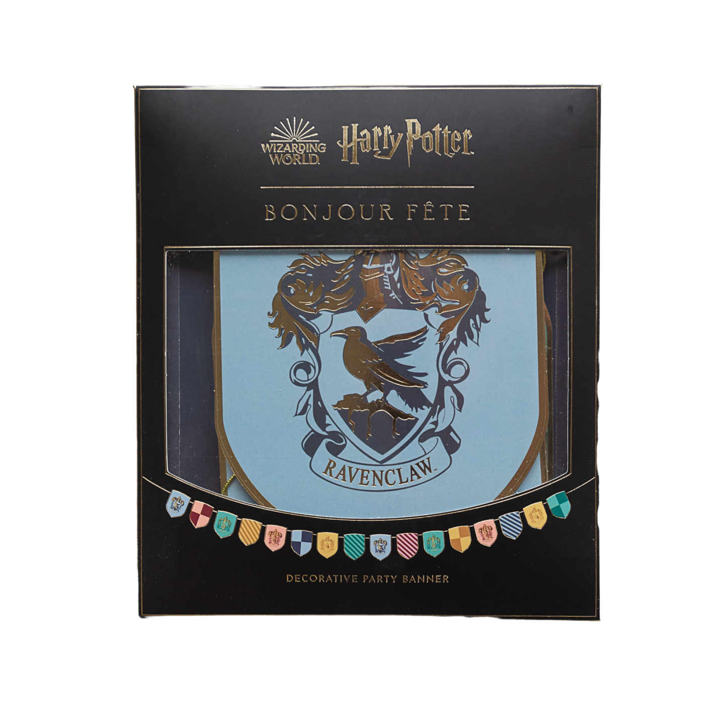 Harry Potter x Bonjour Fête House Pride multicolor decorative Hogwarts banner, 6"H x 12'L, licensed