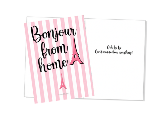 “BONJOUR FROM HOME!” 🇫🇷 News from Home Camp Shoe Charm Card