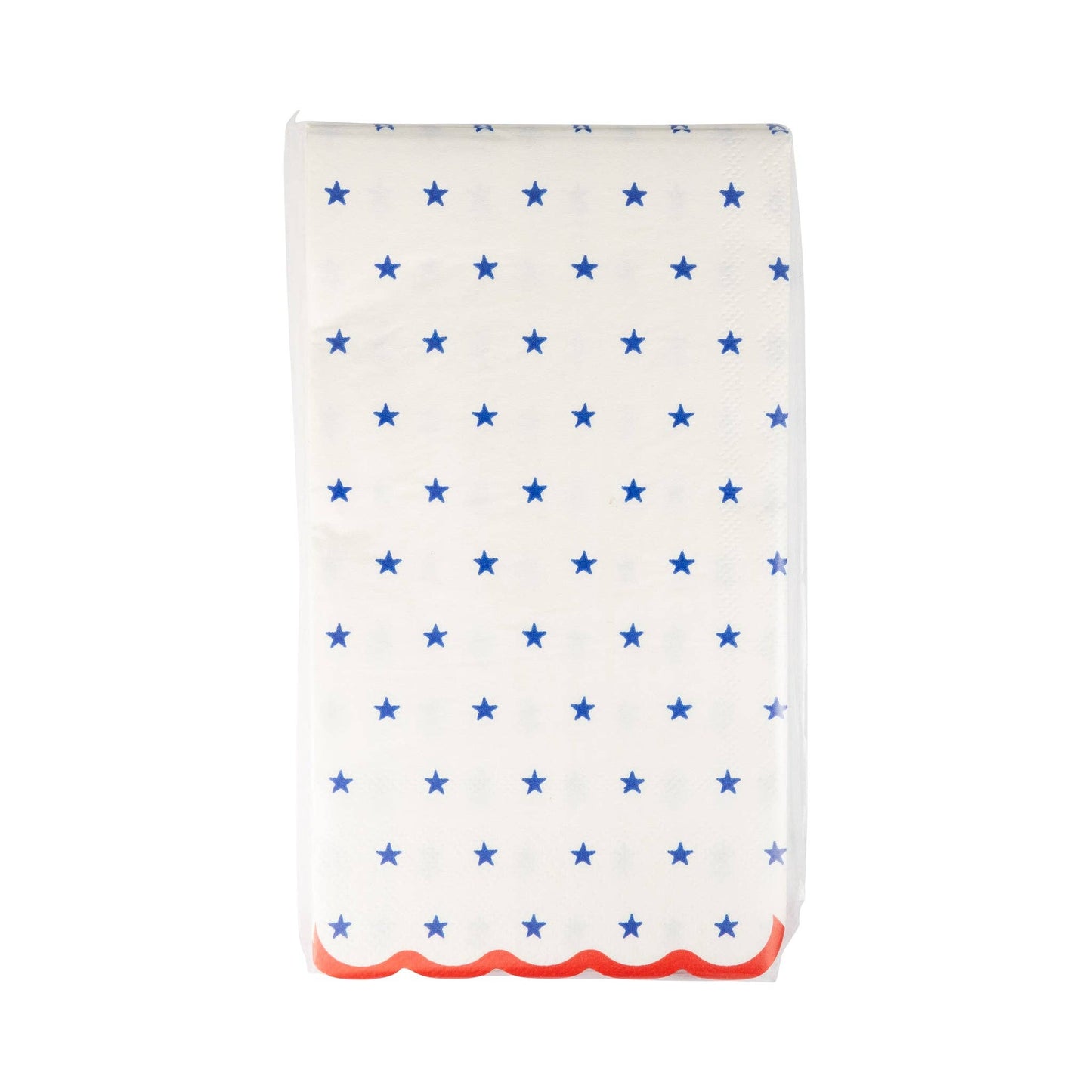 Patriotic blue star napkins – 24 pack, 4.25” x 7.75” with scalloped edges for Memorial Day