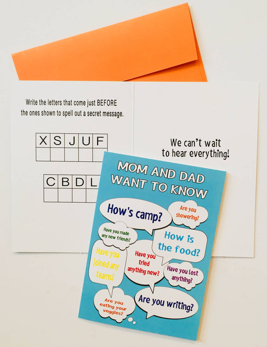 “Mom & Dad Want to Know...How's Camp?” 🎤 News from Home Greeting Card