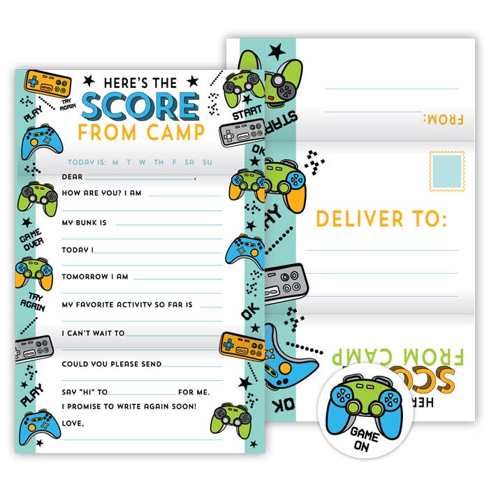 “Heres the Score” 🎮 Camp Game Controllers Fold N Seal by Roseannbeck Collections