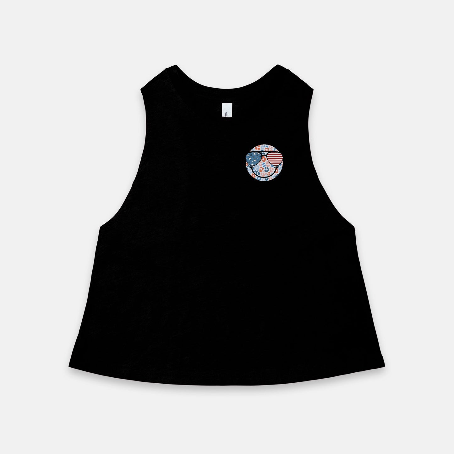 “I Got Your Back” ❤️🤍💙 Racerback Cropped Tank