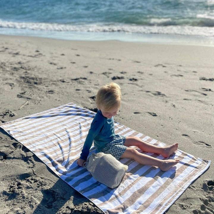 “Refreshed” 🏖️ The Kenzie Beach Towel - Brush Stripes