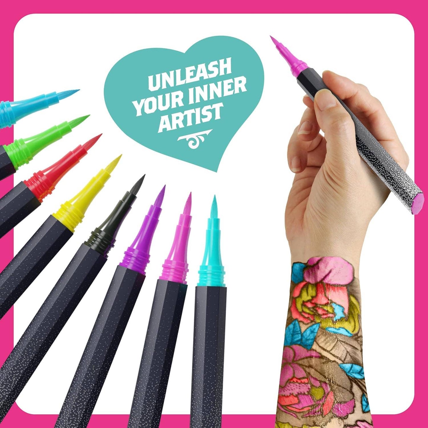"Ink Drop" 🖌️ Skin-Safe Temporary Tattoo Marker Set by Dan&Darci