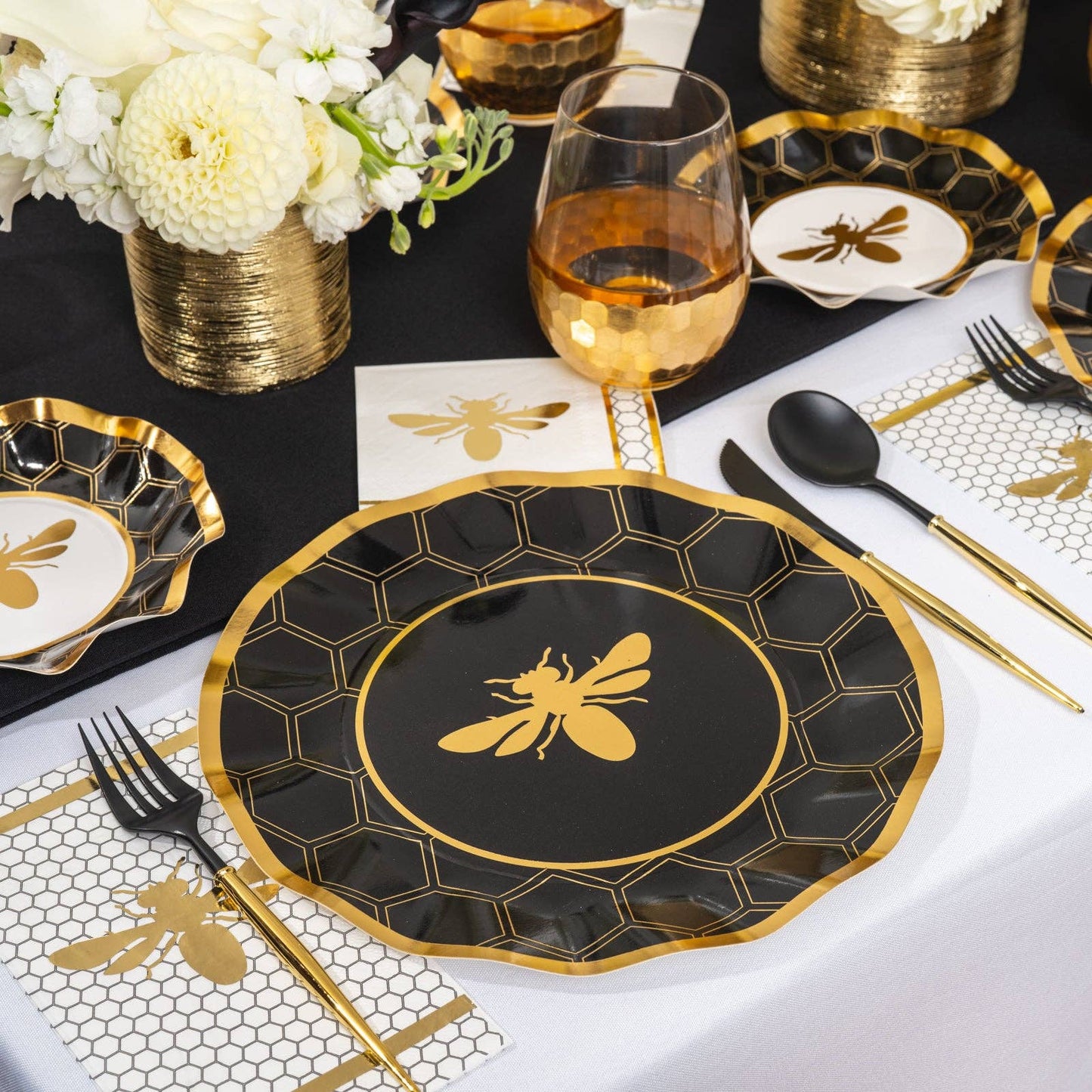 Black and white napkins for upscale events