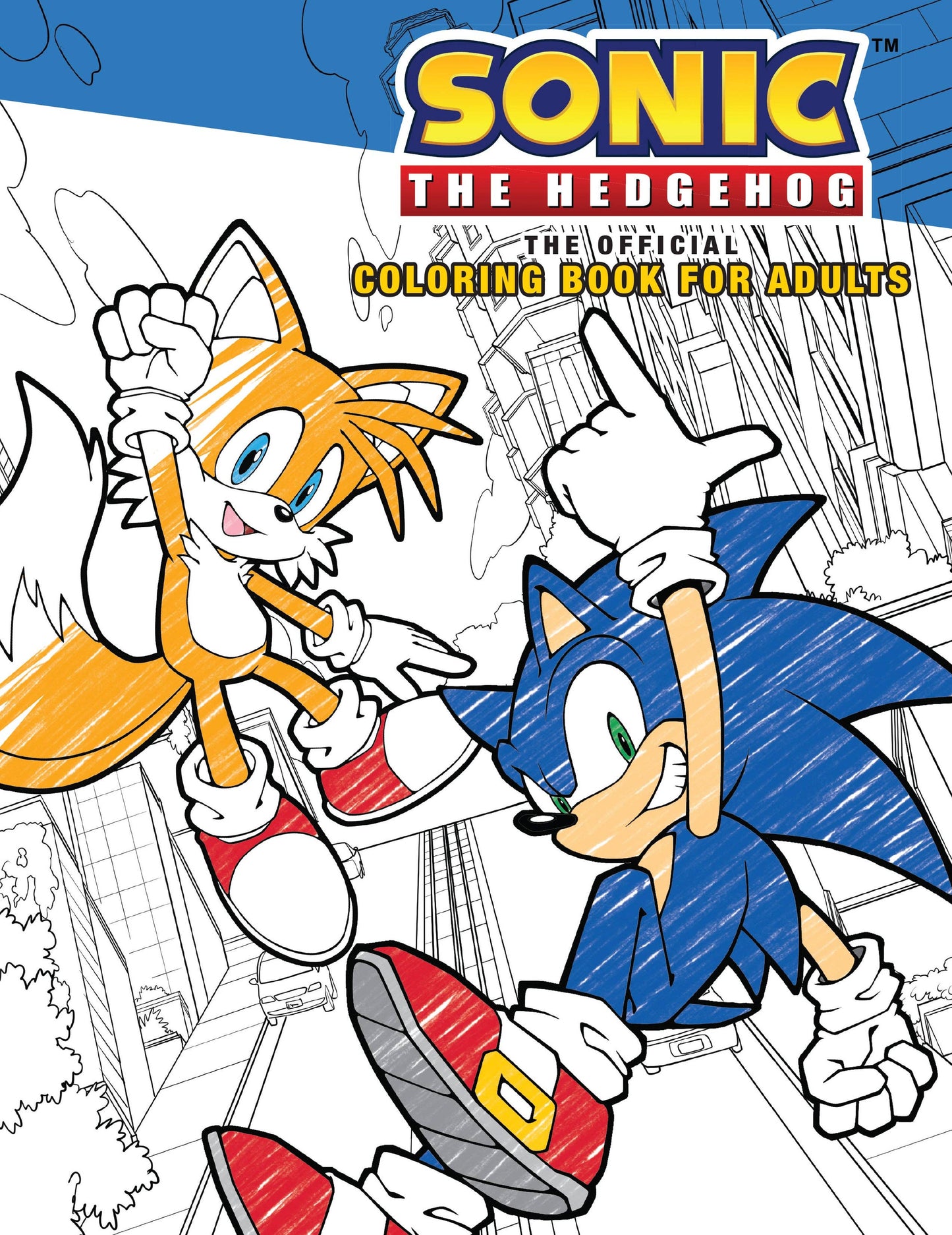 Sonic the Hedgehog adult coloring book front cover