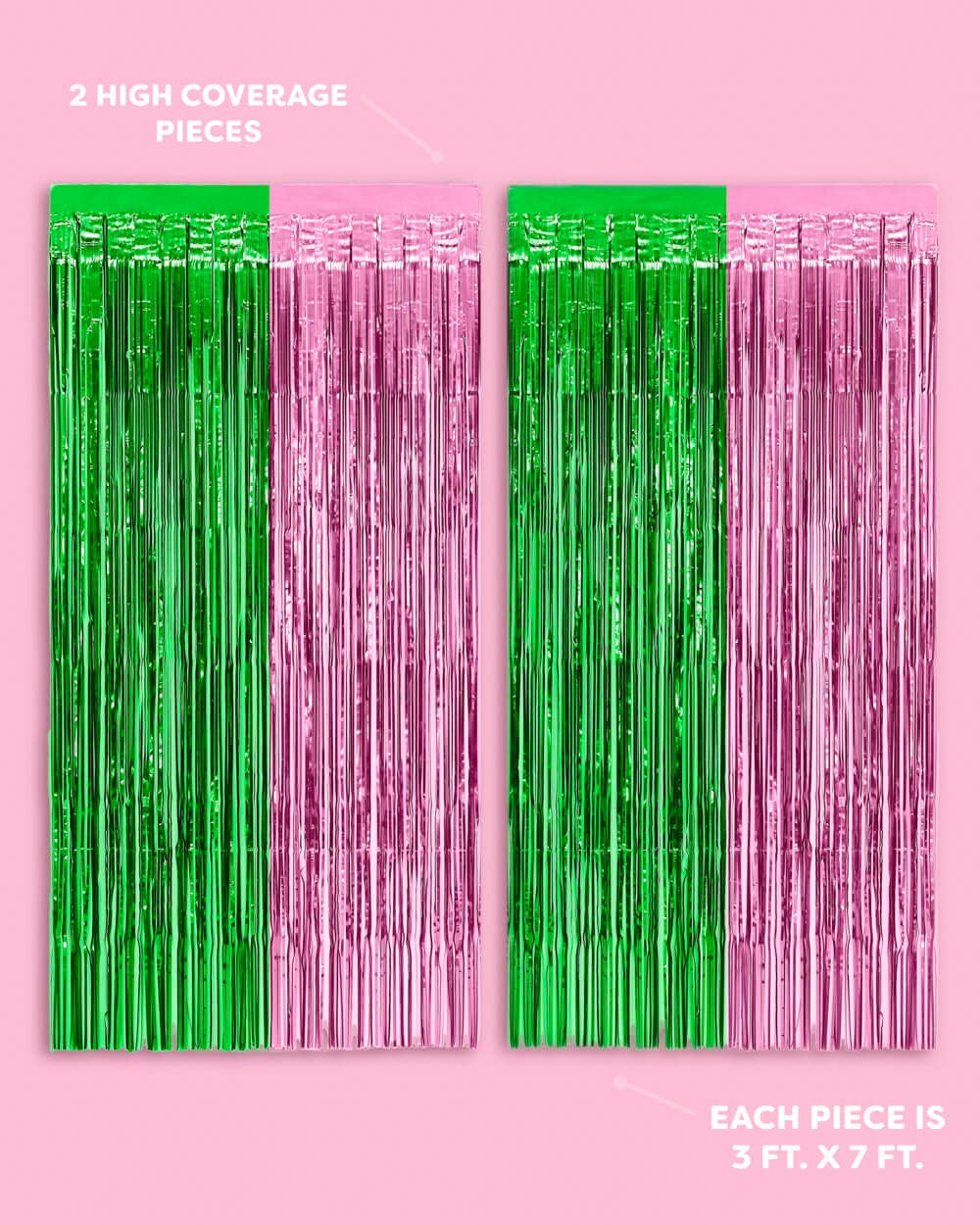 “Wicked Witch” 💚💕 Wicked Inspired Foil Curtain pink + green 2 pcs x 3'x6.5' by xo, fetti