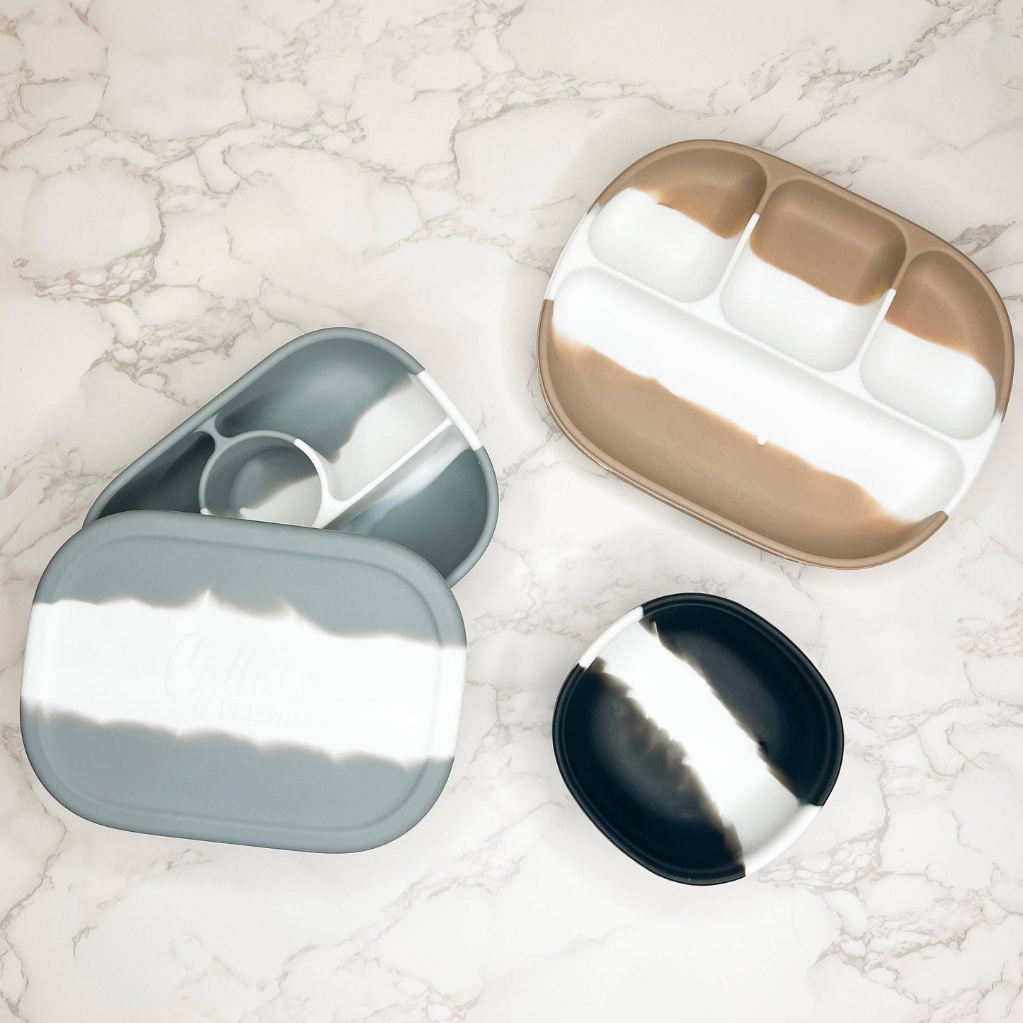 “Dip Plated” 🍽️ Dip Dye 4 Section Suction Plate