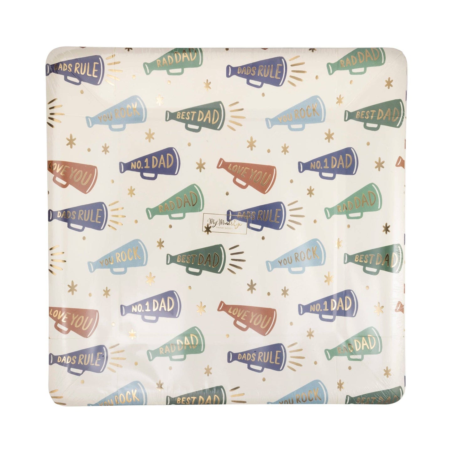 “Dads the Word” 📣 Megaphone Pattern Plate by My Minds Eye