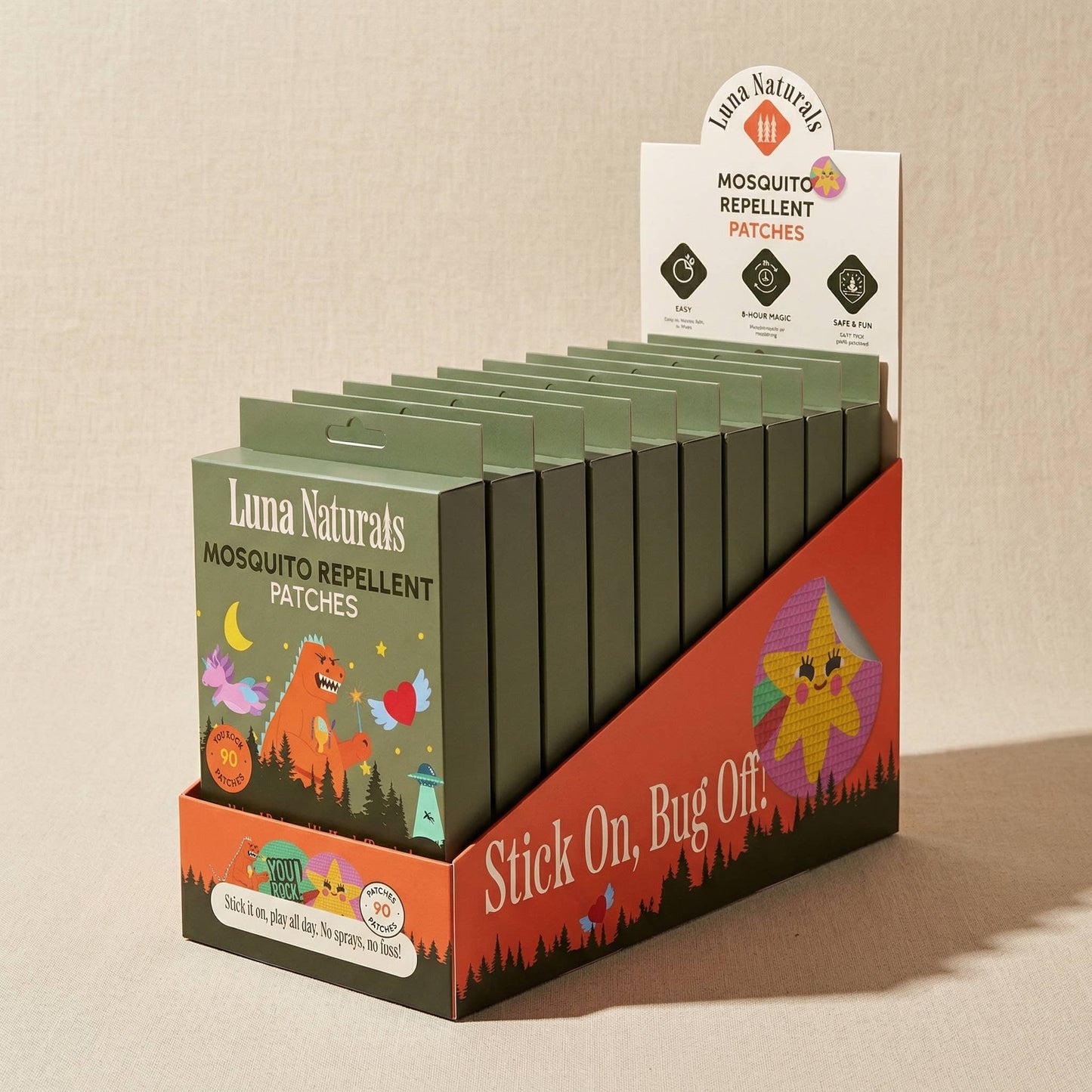 "Bite-Block Stickers" 🌿 Kids Mosquito Repellent Patches (90ct) by Luna Naturals