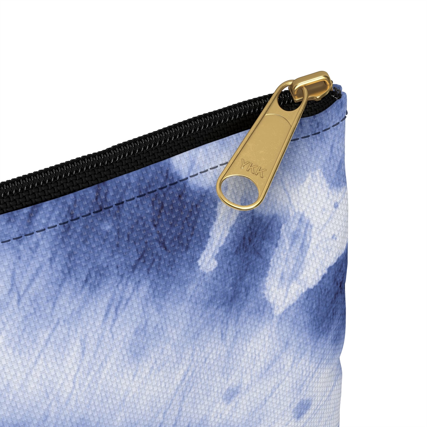 Personalized zipper pouch for school supplies, made from 100% natural cotton canvas. Customizable with names, icons, emojis, and more. Available in black, white, or pink. Perfect for teens and tweens, measuring 9.5" x 7" with a metal zipper closure.