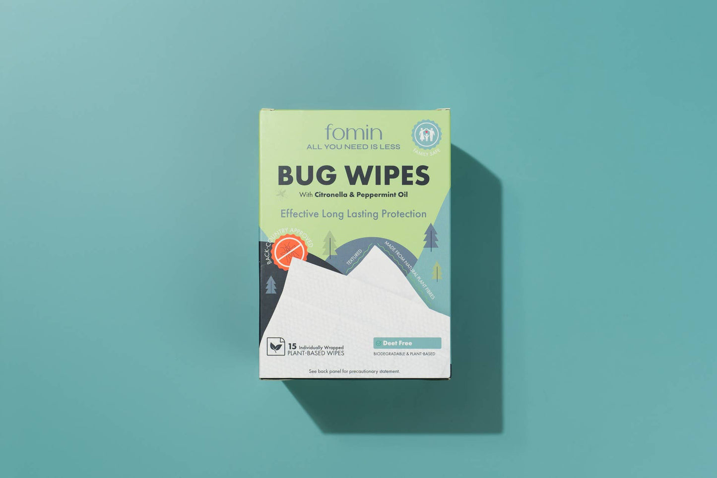 Citronella bug repellent wipes, gentle on skin, tough on mosquitoes and bugs