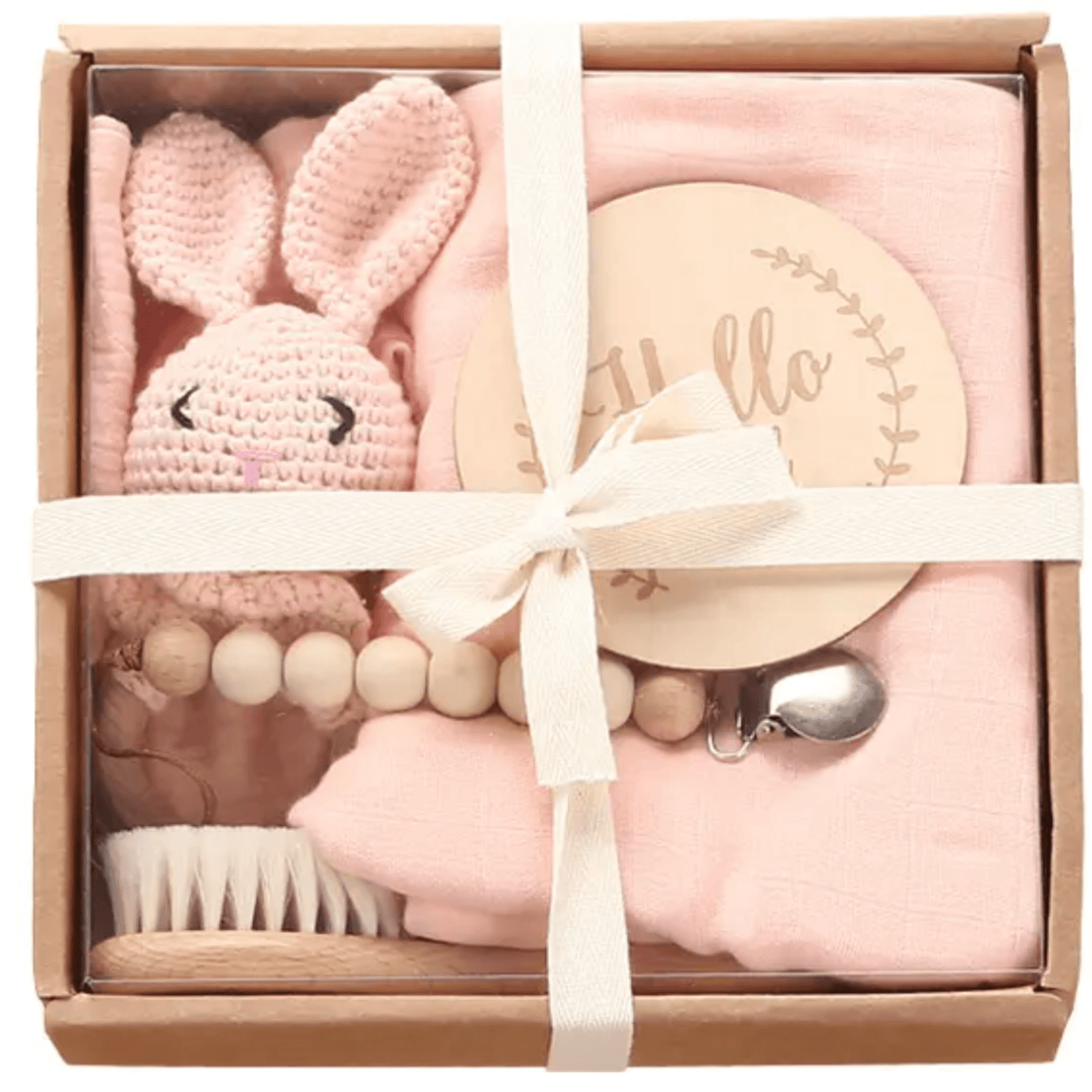 “Welcome Baby” 🥰 Gift Box - Charming 6-Piece Set for Newborns: Grey