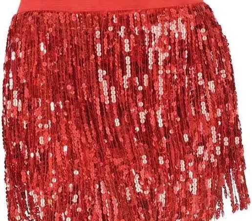 Adjustable tie sequin skirt – perfect for girls' camp, one size fits most