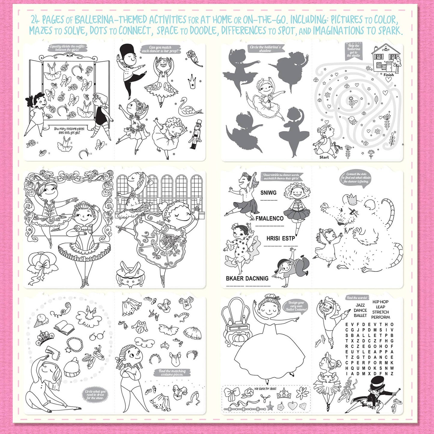 Ballet Activity Kit – Portable Fun for Kids with Stickers & Crayons!