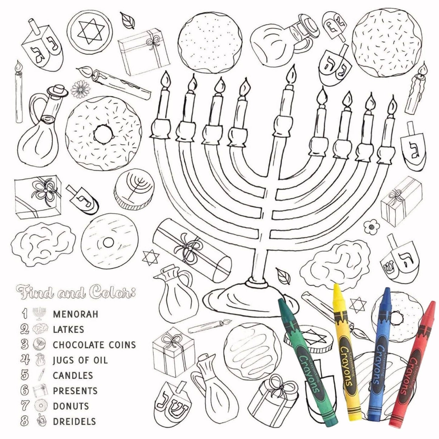 Activity coloring sheets 12.5x12.5 inches 20 pack