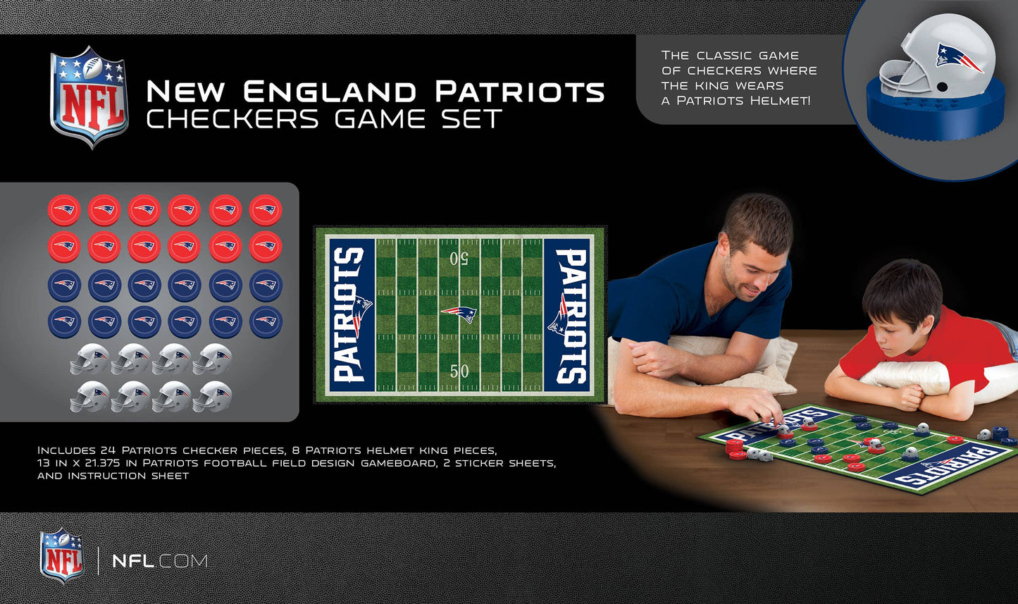“King of the Gridiron” 🏈♟️ New England Patriots Checkers Game by MasterPieces