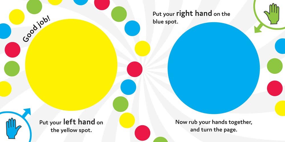 Hasbro Twister inspired board book for toddlers