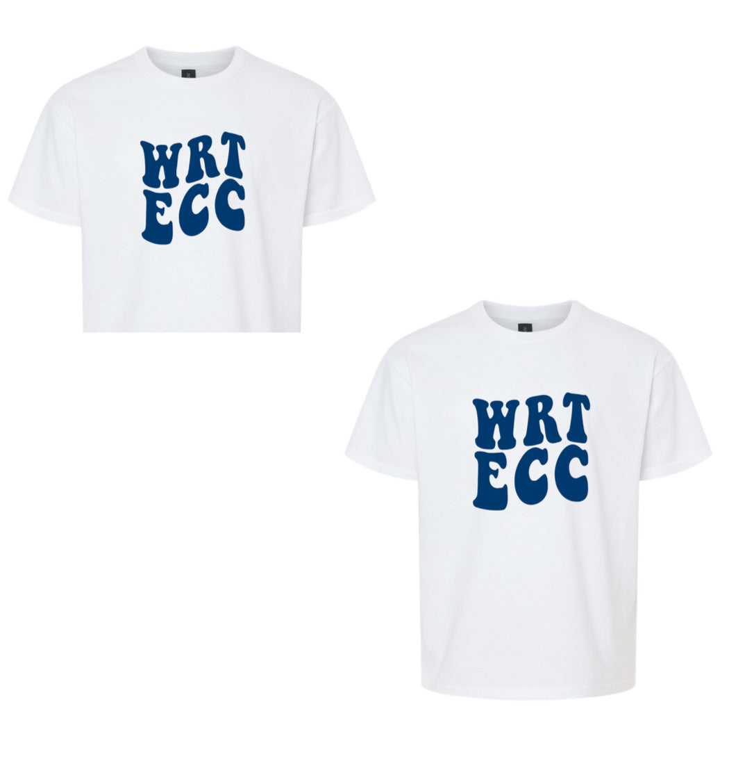 Good Vibes WRT ECC Tee Shirt Featuring a Bright Smiley Face, Perfect for Adding Fun and Whimsy to Your Wardrobe, Also Available in Cropped Style