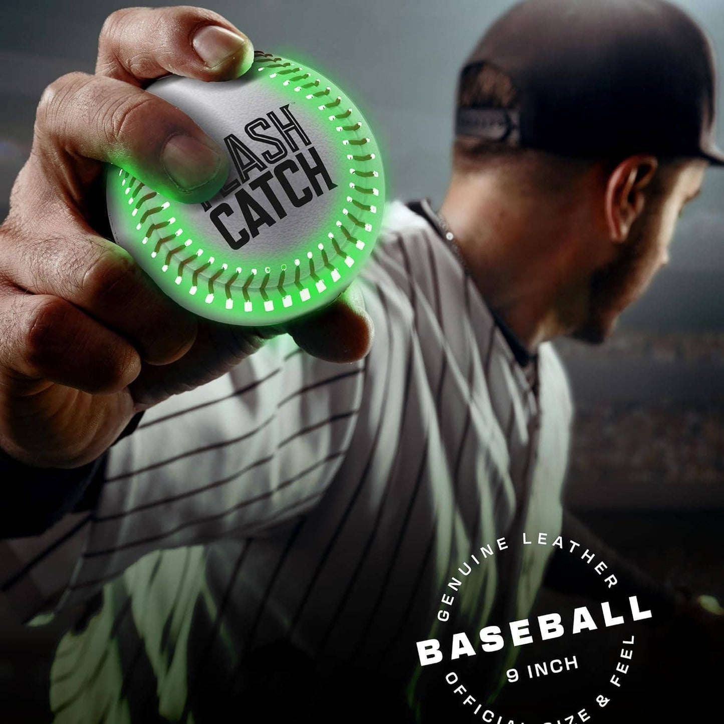 Battery-operated LED baseball for outdoor games