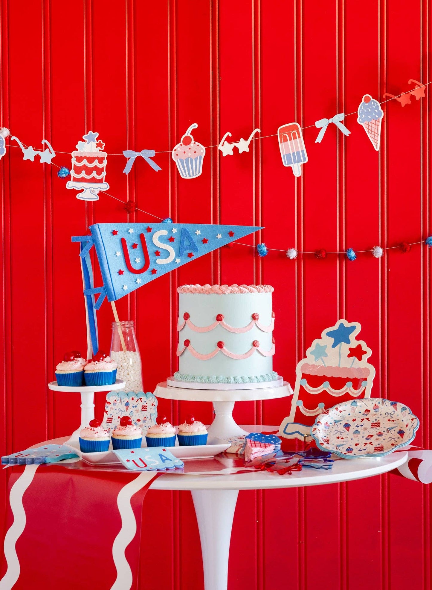 Sweet Land of Liberty cake-shaped paper plates for patriotic events