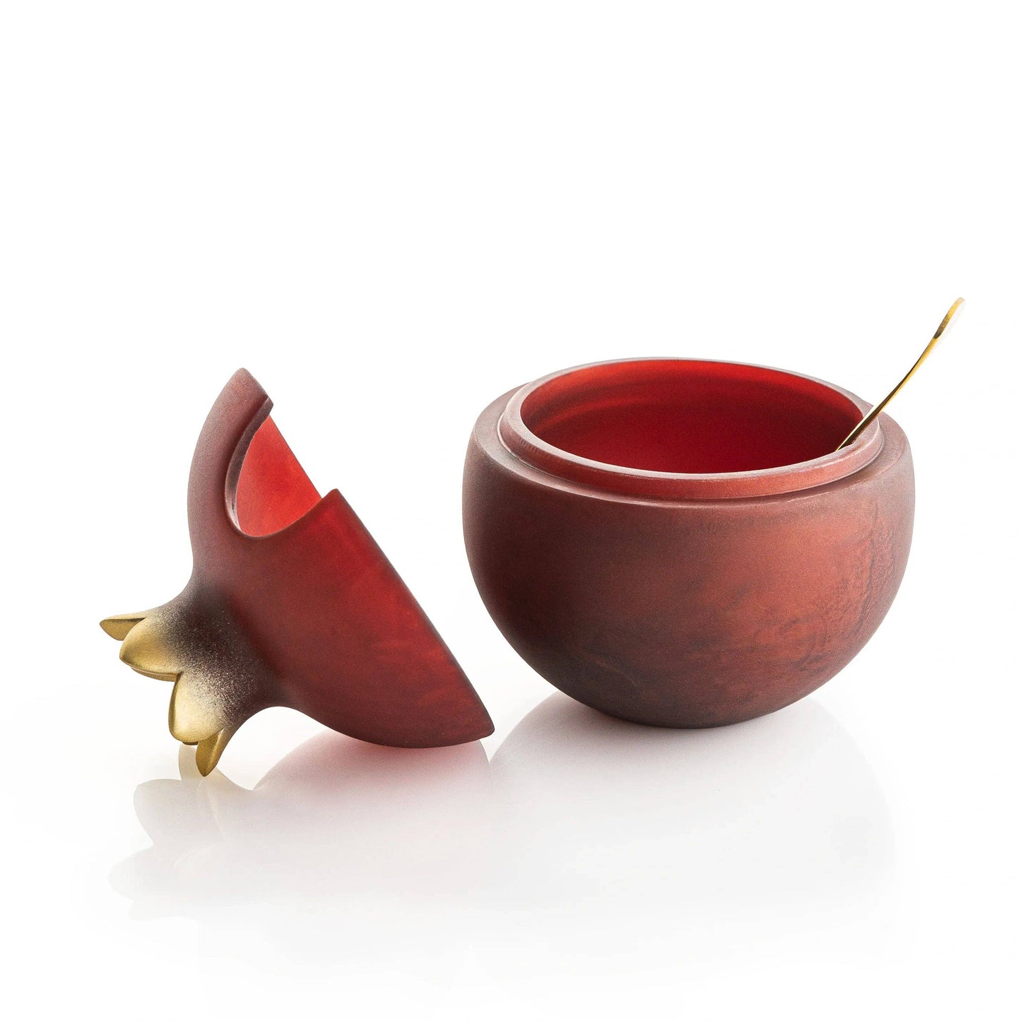 Resin Pomegranate Honey Dish: Gold