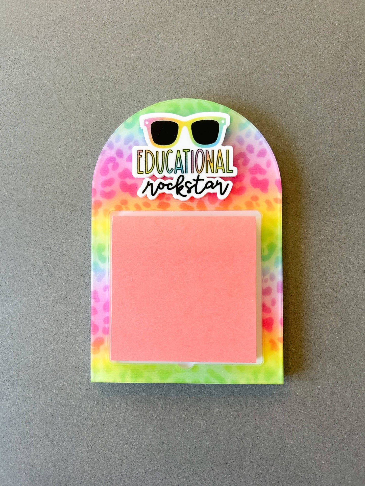 “Educational Rockstar” 📓 Teacher sticky note Holder