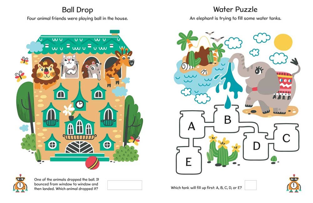Brain training book with 55+ puzzles